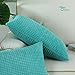 CaliTime Cozy Pillow Cover Case for Couch Sofa Bed Comfortable Supersoft Corduroy Corn Striped Both Sides 12 X 20 Inches Turquoise