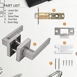 NEWBANG Hall/Closet Lever Handle Lock Satin Nickel
