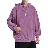 Bobeutou Oversized Hoodie Men Vintage Cotton Casual Hooded Sweatshirt Trendy Baggy Basic Hoodies Retro Pullover Streetwear