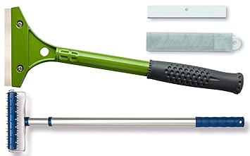 Colorus Tapetenentferner Set 3 tlg | Tapetenschaber 10 cm Bodenschaber Tapetenlöser | Stachelwalze 50 cm - 98 cm Igelwalze, I