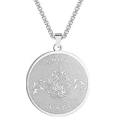 Lugzhuin Amor Fati Pendant Stoic Necklace Philosophy Pendant Memento Mori Necklace Stoic Gift for Men
