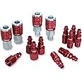 ColorConnex Coupler & Plug Kit (14 Piece), Industrial Type D, 1/4 in. NPT, Red - A73458D