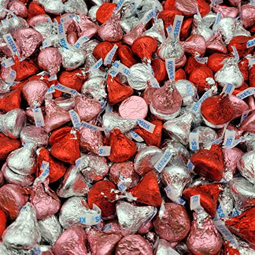 Hershey's Valentine's Day Kisses Milk Chocolate Candy Pink, Red and