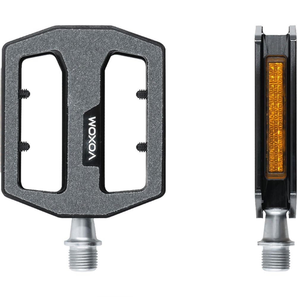 Voxom Trekking Pedals Pe14 CNC Black Sandpaper Coating, Cr-Mo Axle, Sealed Industrial Bearings, 718000045, Black, Standard, 718000045, One Size