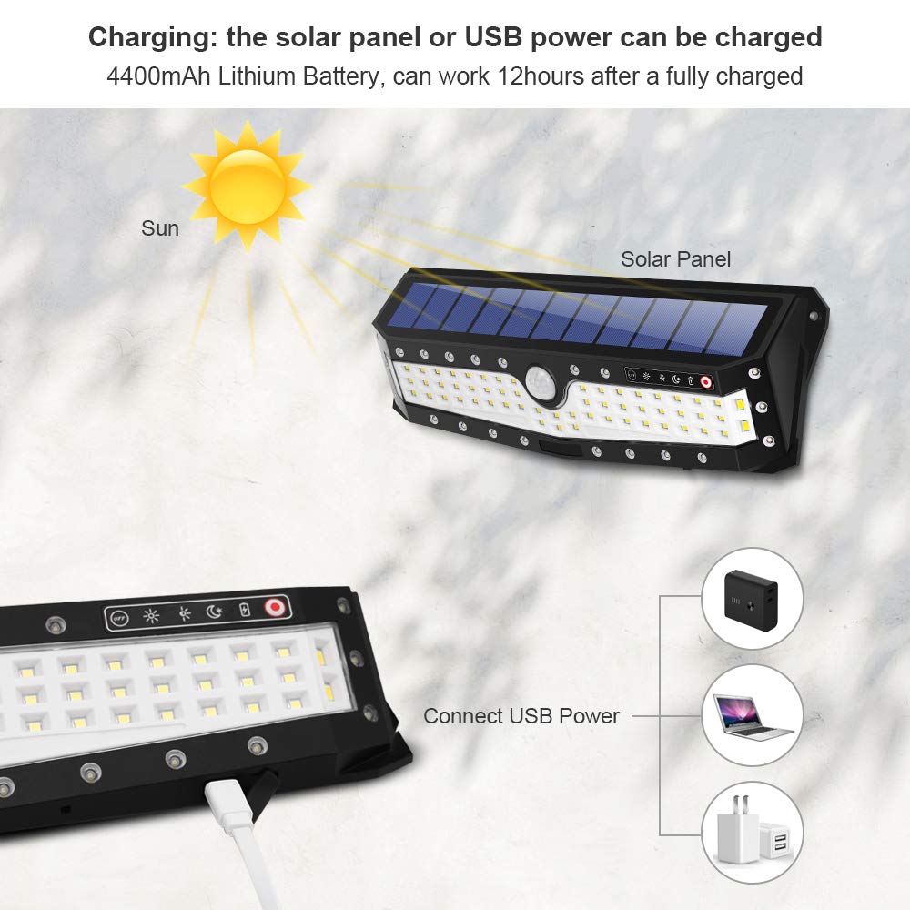 79 LED Motion Solar Lights Outdoor, Upgraded 700 Lumens, Bright IP65 Waterproof 4 Optional Modes Wireless Outdoor Solar Motion Lights for Patio, Garden, Ourdoor Wall, Back Yard, Garage