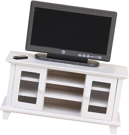 Amazon キャビネット 液晶テレビ模型 ドールハウス ミニチュア 1 12スケール リビングルーム家具セット 2色選ぶ ホワイト ブラック 家具 おもちゃ