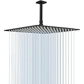 NearMoon Rain Shower Head, High Flow Stainless Steel Square Rainfall Shower, Waterfall Bath Shower Body Covering, Ceiling or