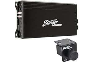 STINGER Audio MT20001 1-Channel Monoblock 2000 Watt RMS Car Audio Subwoofer Amplifier w/Remote Control Bass Knob, Class D, He