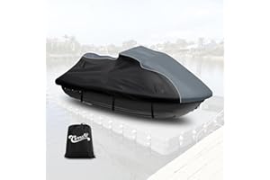 CEMOFE Jet Ski Cover for Yamaha 2017-2024 EX Deluxe/EX Sport 2017-2021 EXR Heavy Duty 600D Jetski WaveRunner Cover Trailerable Jetski Cover with 2 Air Vent