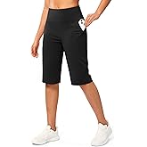 G Gradual Women's Bermuda Long Shorts 14" Knee Length Capris with Pockets High Waisted Athletic Casual Shorts for Women