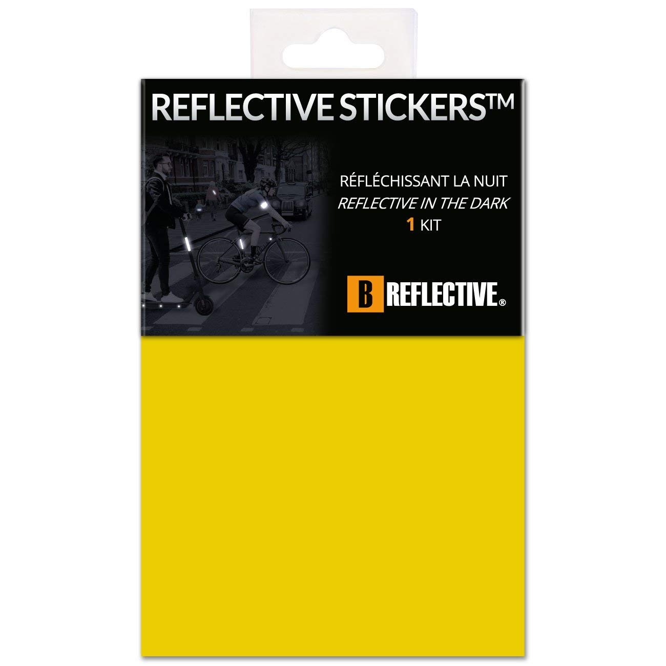B REFLECTIVE 3M® COLORS™, Cut-out Retro-Reflective Sticker Sheet, Multi Support: Bicycle, Scooter, Motor Scooter, All Helmets, 3M Technology, 20x30 cm, Yellow — image 1