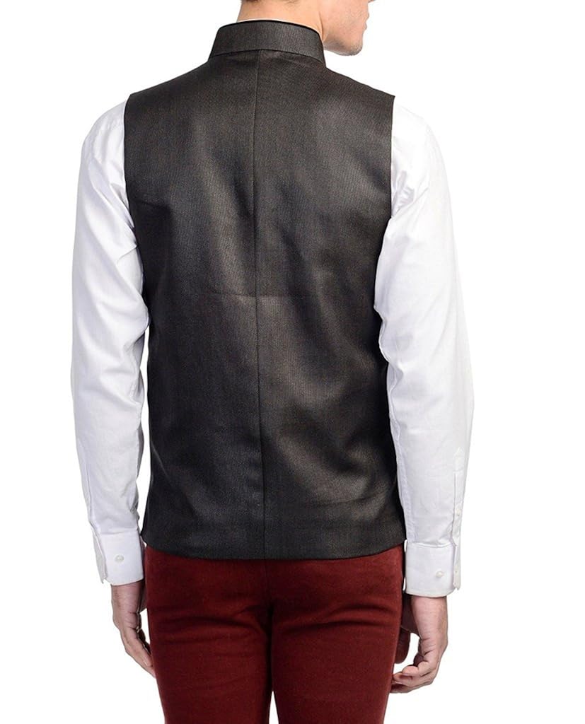 glamio men's regular fit waistcoat nehru jacket