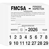 J. J. Keller FMCSA Periodic Inspection Label, 5" x 5", 10 Pack | Permanent Self Adhesive Vinyl, Meets AVIR Requirements, DOT Compliant