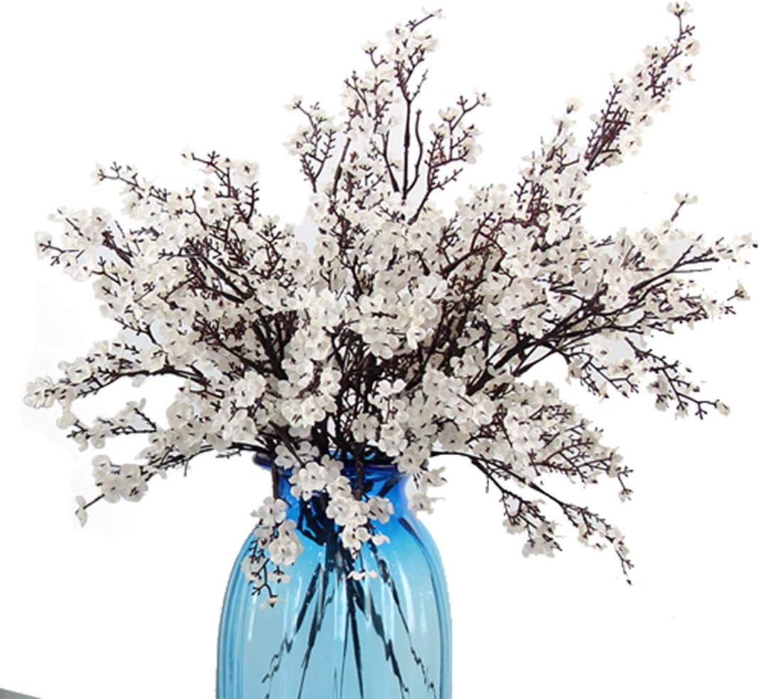 JAKY-Global Babys Breath Gypsophila Artificial Flowers 6 Bundle European Fake Silk Plants Decor Wedding Party Decoration Bouquets Real Touch DIY Home Garden(White)