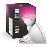 Philips Hue Smart 100W PAR38 LED Bulb - White and Color Ambiance Color-Changing Light - 1 Pack - 1300LM - E26 - Outdoor - Control with Hue App - Works with Alexa, Google Assistant and Apple Homekit