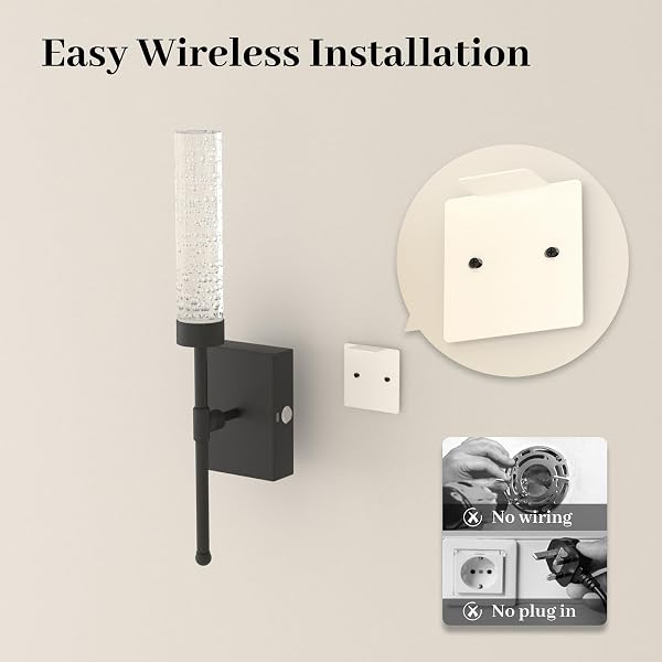 THYFENNO DIMMABLE GOLD BATTERY OPERATED WALL SCONCE, RECHARGEABLE BATHROOM WALL LIGHTS WIRELESS EASY INSTALL, BRASS MODEN WALL LAMP FOR LIVING ROOM HALLWAY OVER MIRROR INDOOR