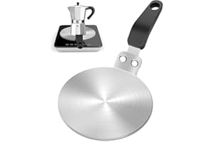 DITOSH 5.1in Induction Cooker Adapter Plate Stainless Steel Heat Sink for Aluminum Stainless Moka Pot Coffee Maker for Home a