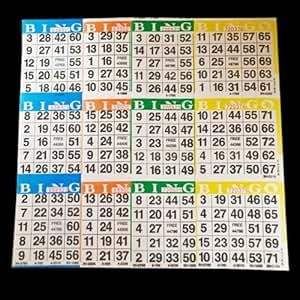 SmallToys Bingo Game Paper Cards - 100 Books, 10 Sheets Each, 6 Cards Per Sheet (8" X 12")