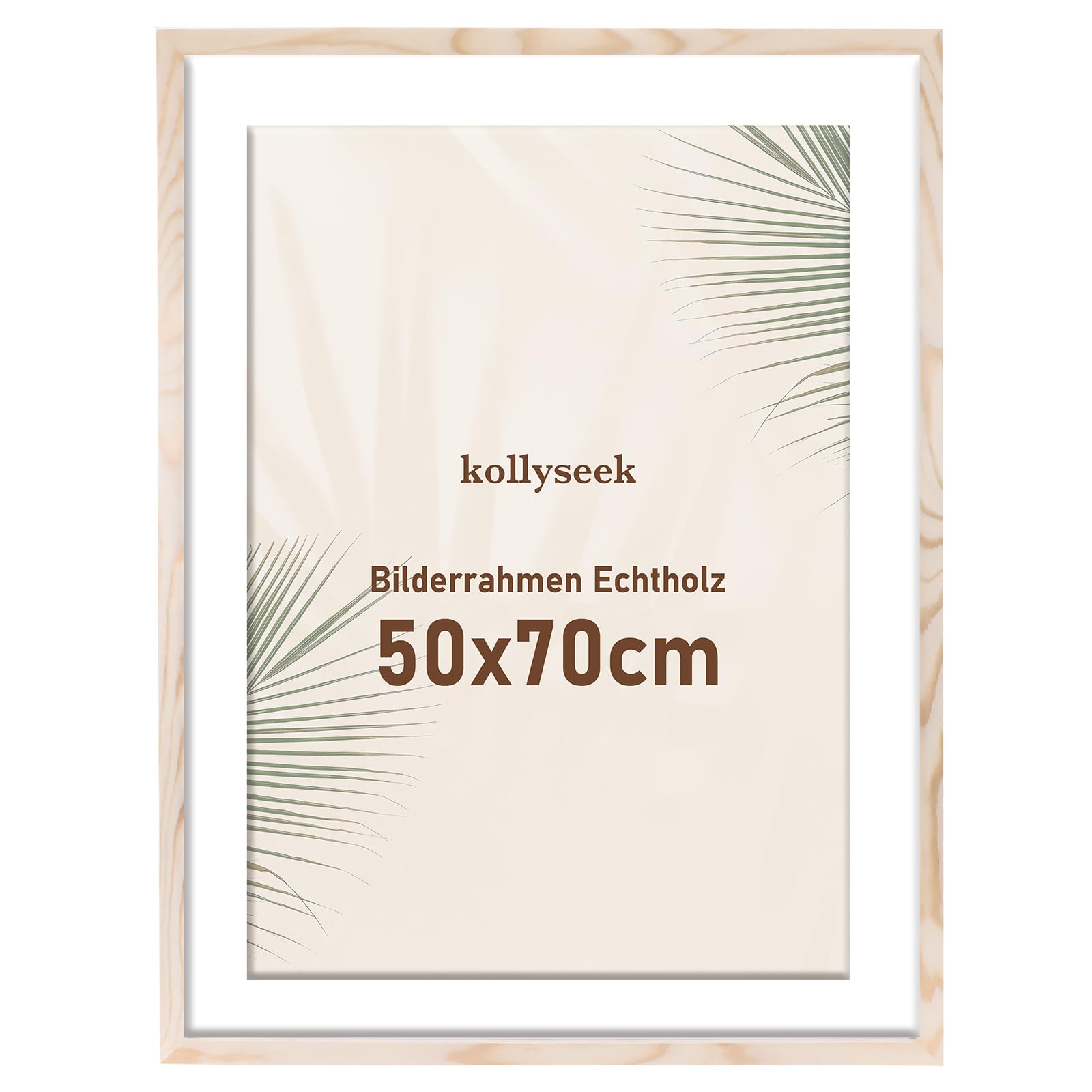 kollyseek Picture Frame 50 x 70 cm Real Wood with Mount Wooden Frame with Acrylic Glass Pine Wood Photo Frame with Shatterproof Acrylic Glass Panels Picture Frame Wood Room Decoration — image 1