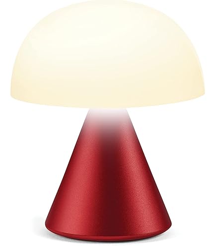 Lexon Mina Small Mushroom Lamp - LED Portable Bedside Light for