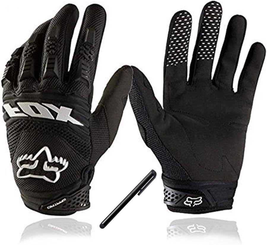 VAOO Bicycling Gloves, [Free Bonus Stylus Pen] Full Finger Bike Gloves Light Silicone Get Pad Motorcycle Gloves Riding Gloves for Men and Women(Black)
