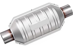 ASOPARTS 2" Universal Catalytic Converter, 2" Inlet/Outle Cat Converter with Heat Shield and O2 Port