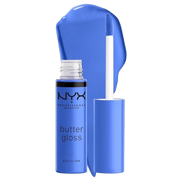 NYX PROFESSIONAL MAKEUP BUTTER GLOSS, NON-STICKY LIP GLOSS – BLUEBERRY TART (PERIWINKLE BLUE)