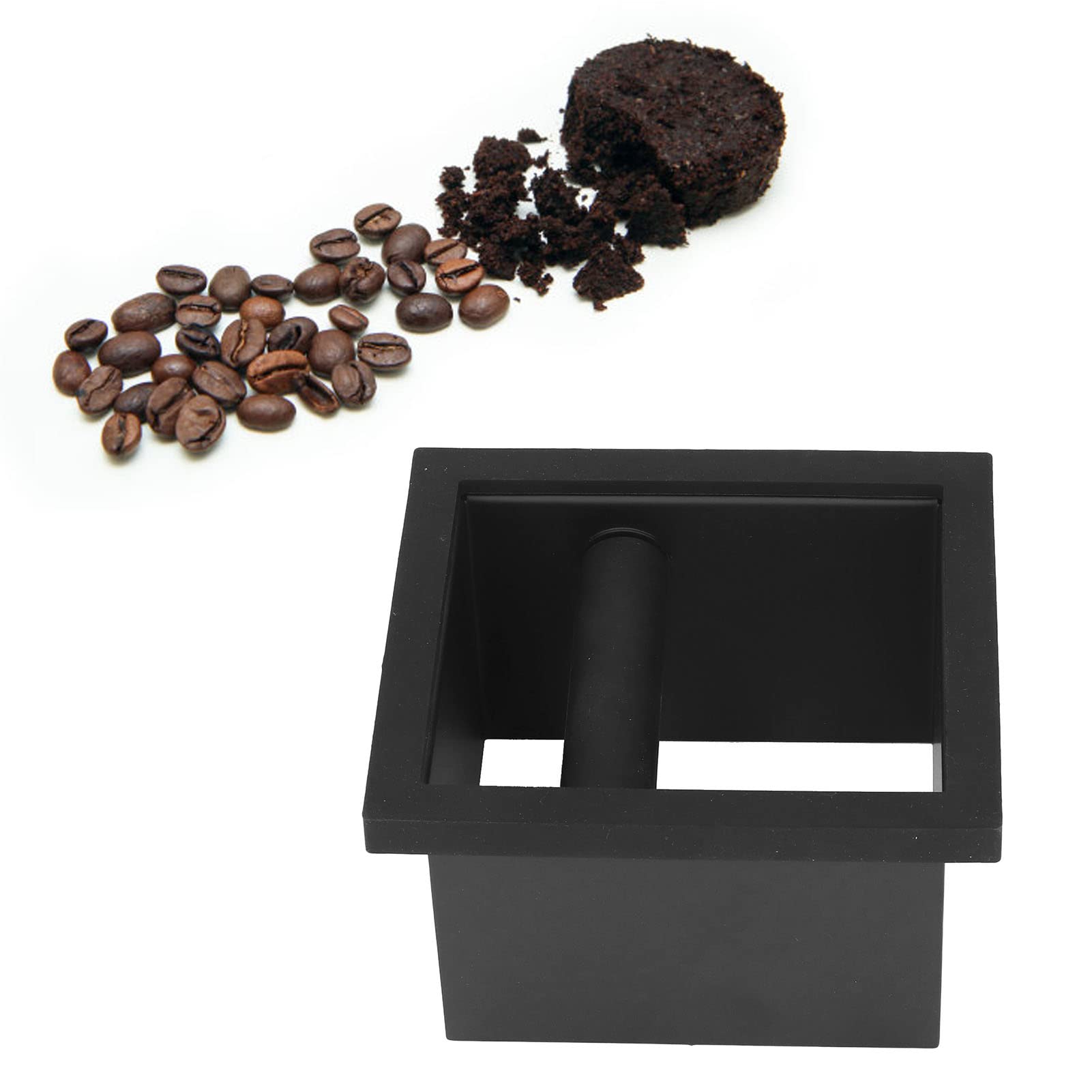 Omabeta Coffee Knock Drawer, Coffee Knock Box Grounds Disposal Bin Bottomless Embedded Flat Mouth Stainless Steel Coffee Knock Box Container for Coffee Lovers