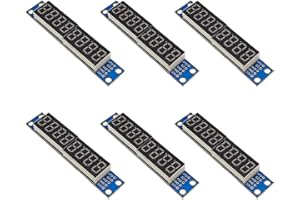 Haldzemo MAX7219 8-Digit 7-Segment Digital 0.36" 8 Bits Red LED Display Tube Module for Arduino 51/AVR/STM32 (6 Pcak)