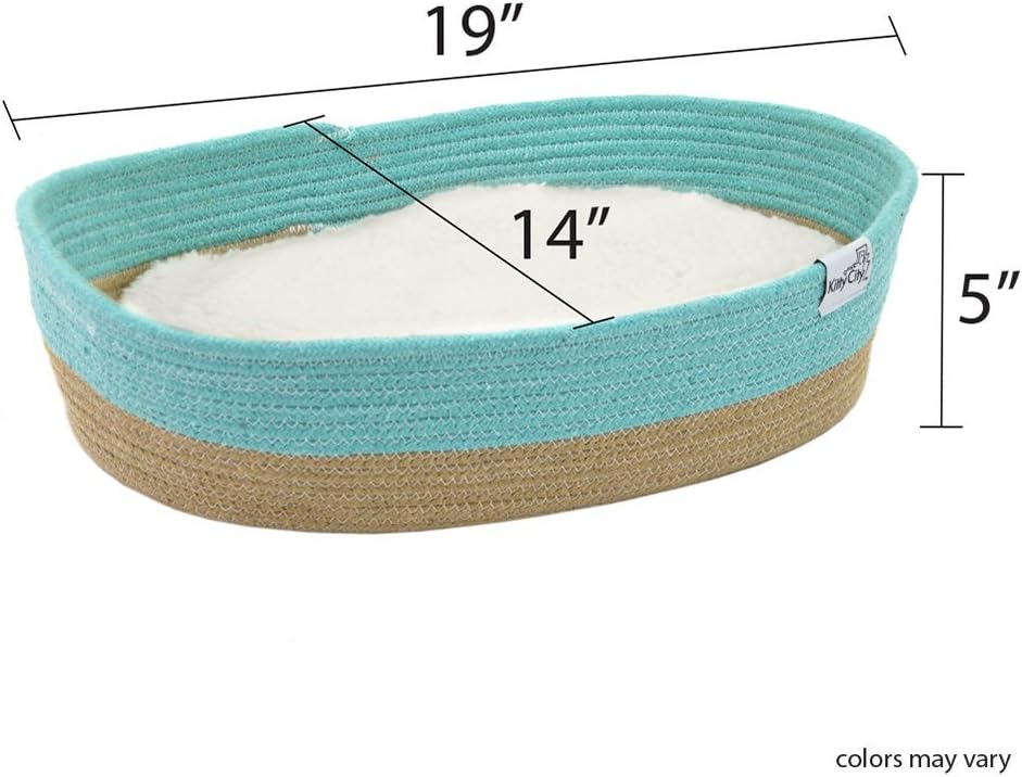 Kitty City Cotton Rope Woven Cat Bed, Cat House- Colors may vary, Cat Rope Bed : Pet Supplies