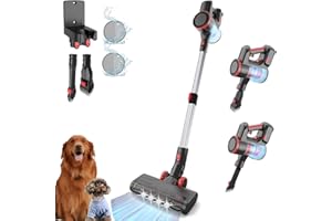 KANPETS Cordless Vacuum Cleaner, 25kPa Utral Powerful Suction, Up to 40 Min, 6 in 1 Lightweight Stick Vacuum Cleaner Optimal Cleaning for Home Car Hardwood Tile Low Pile Carpets