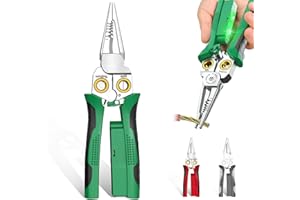 8 in 1 Wire Stripper with Voltage Tester, Heavy Duty 12-250V AC/DC Tester, Electric Wire Stripper & Crimper for Electricians,