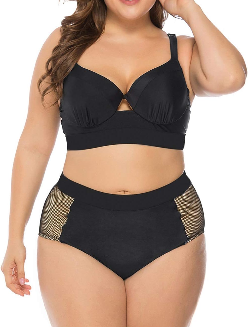 OHDREAM Traje de baño para mujer, talla grande, dos piezas, cruz, con