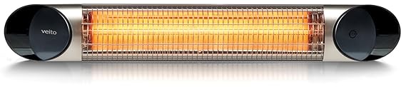 veito Blade S Design Infrarot Heizstrahler, 2500 Watt, Fernbedienung, 4 Heizstufen Dimmer, Wintergarten, Terrassenstrahler, I