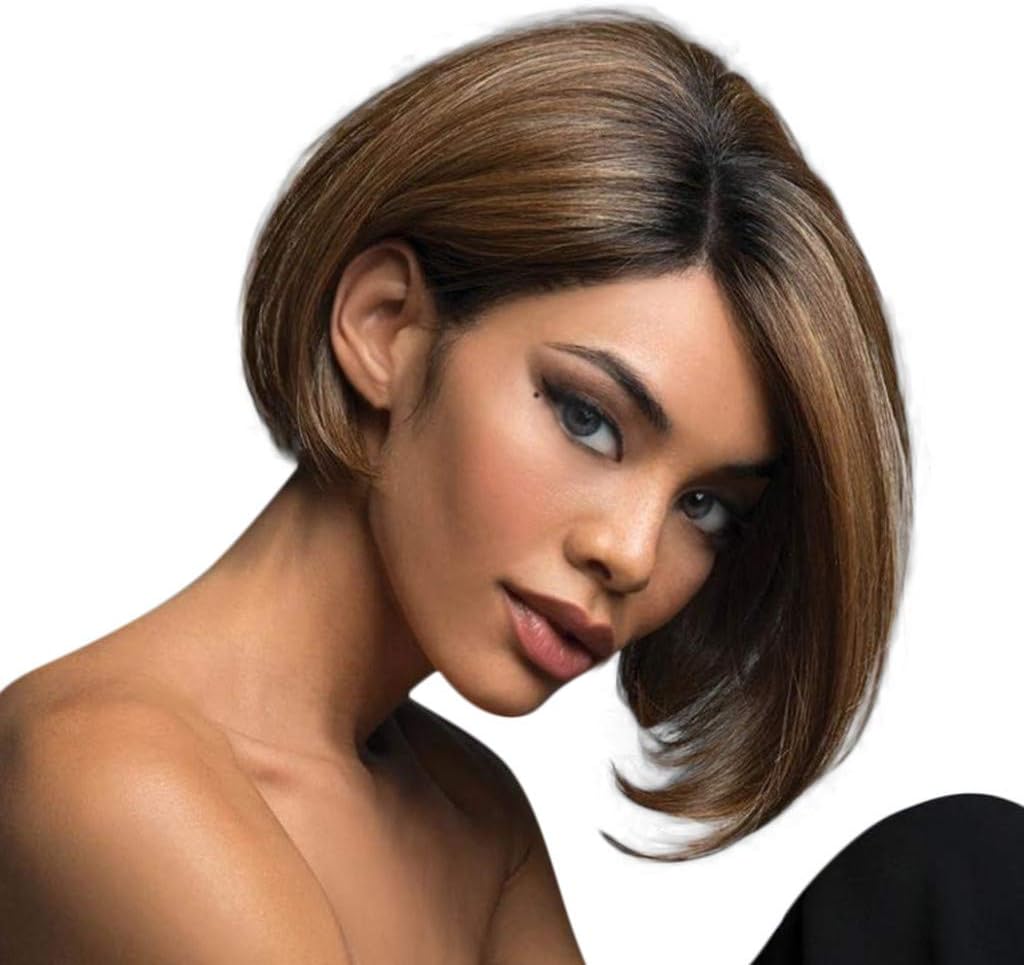 Velneet Lady Beauty Full Short Bob Charming Hair Natural Full Synthetic Wig Nature Looking Cosplay Costume Wig