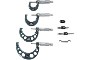 kimllier 4Pcs 0-4 Inch Outside Micrometer Set Accuracy 0.0001 Inch