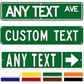 Custom Street Sign Metal, Reflective Option, Single/Double Sided, 4x18 to 14x36 Inch Rust-Free Aluminum