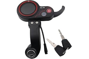 SPEDWHEL ZQ-100 LCD Display Throttle Meter 6PIN Switch with Electric Door Lock Key for Electric Scooter Dashboard Accessories Black
