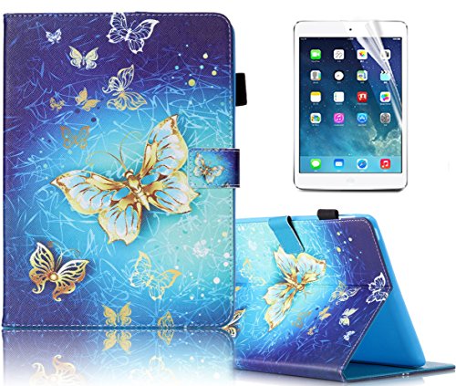Galaxy Tab A 10.1 T580 Case, Sunroyal Premium Slim PU Leather Wallet Pouch Case Kickstand Cover With Built-in Card Slots [Screen Protector] for Samsung Galaxy Tab A T585 (SM-T580/SM-T585) Butterfly