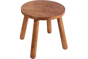 zaowofires Round Solid Wooden Step Stool， Garden Stool，11.8''H,Plant Stool ，Wood Stool Legs Detachable for Plant Stand, Kitch
