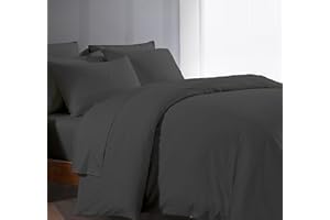 BLUEMOON HOMES California King Duvet Cover 1000 Thread Count 100% Egyptian Cotton Long Staple Quilt Cover King Size, Silky Soft, Breathable with Hidden Zipper Closure 1 Piece Duvet Cover (Elephant Grey)