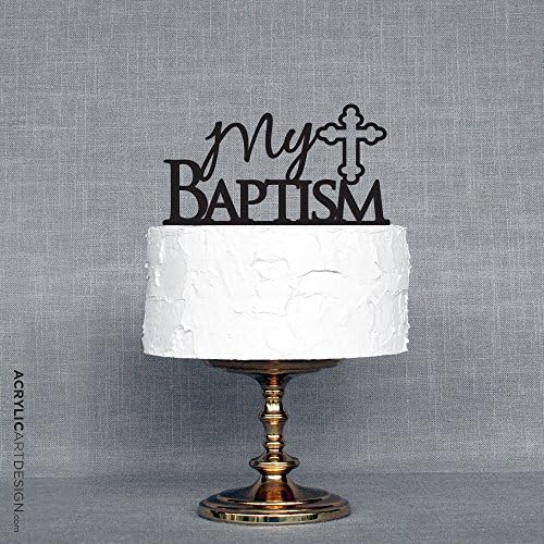 My Baptism with Cross Cake Topper by Acrylic Art Design