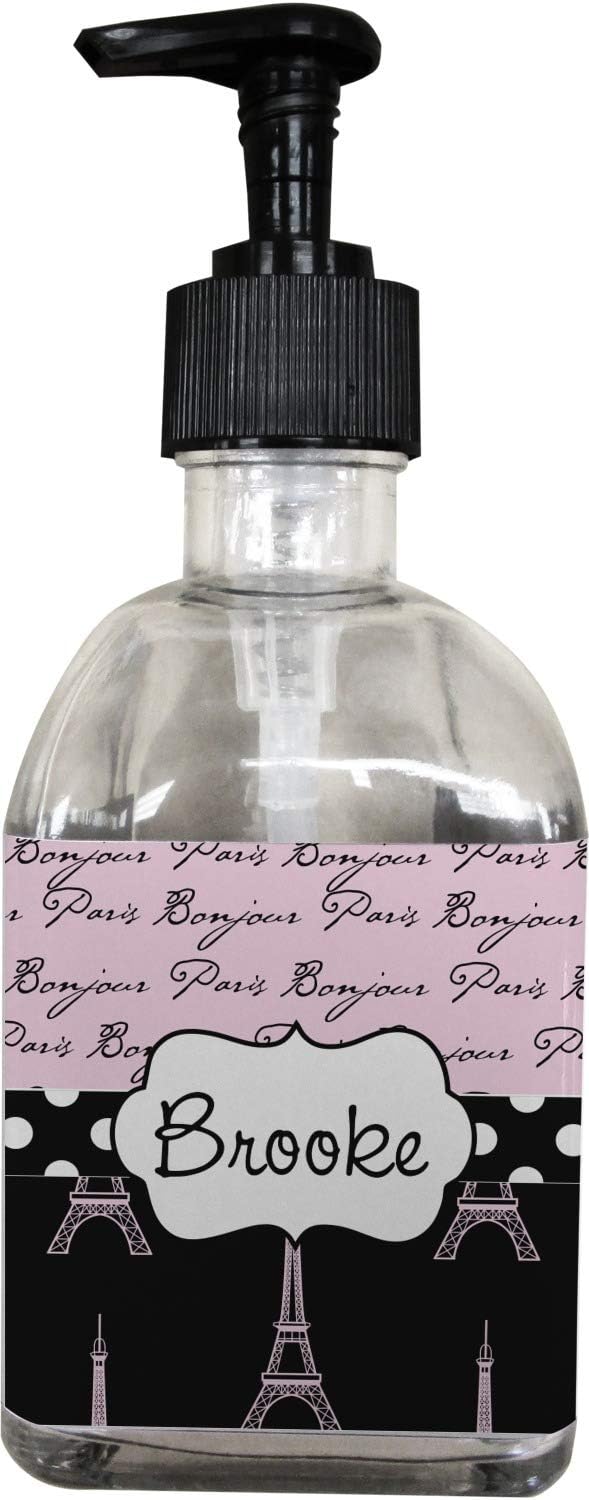 YouCustomizeIt Paris Bonjour and Eiffel Tower Glass Soap & Lotion Bottle (Personalized)
