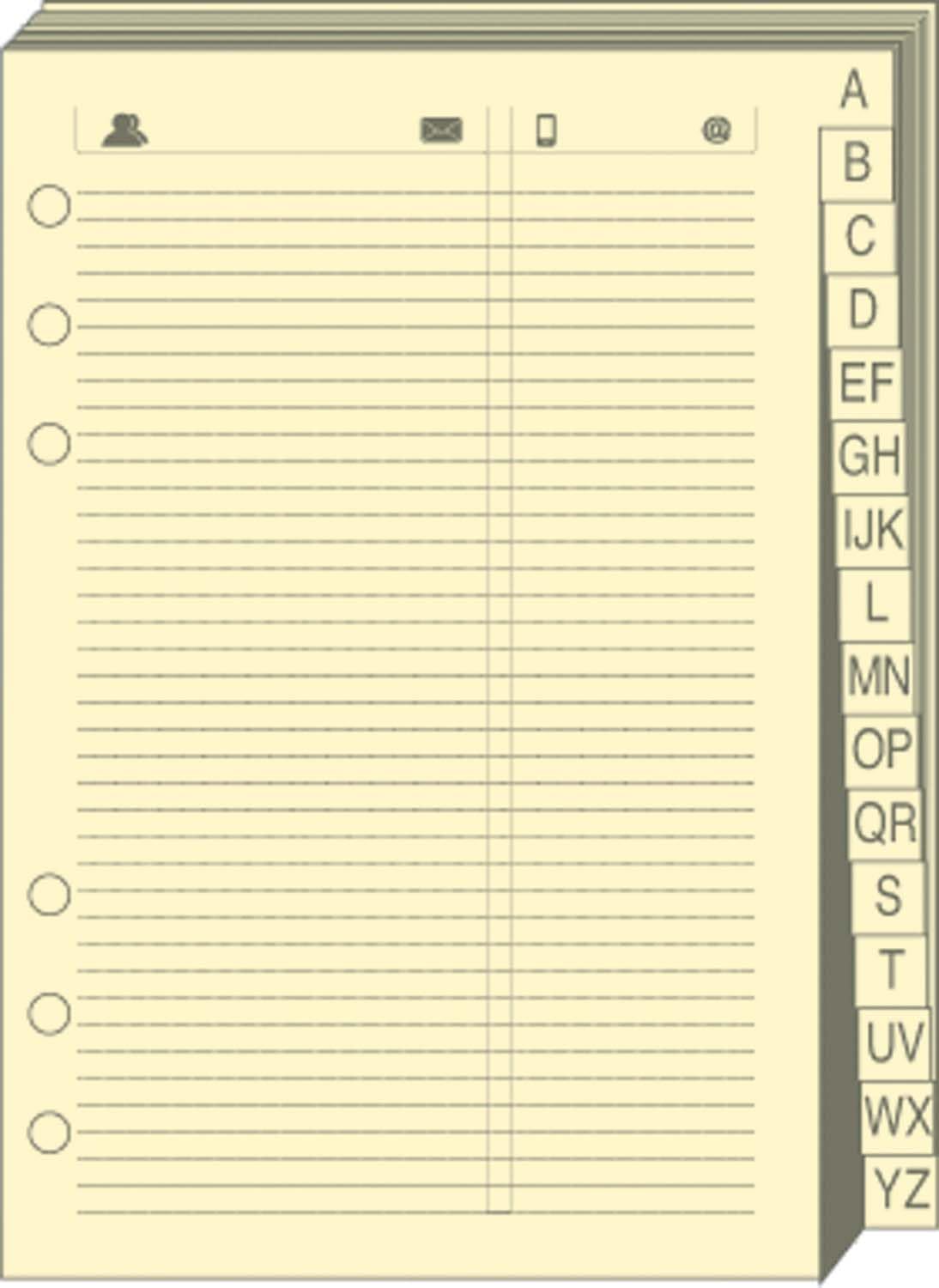 Quo Vadis Tel Timer 17 Accessory Organiser Refill 10 x 17 cm Ivory