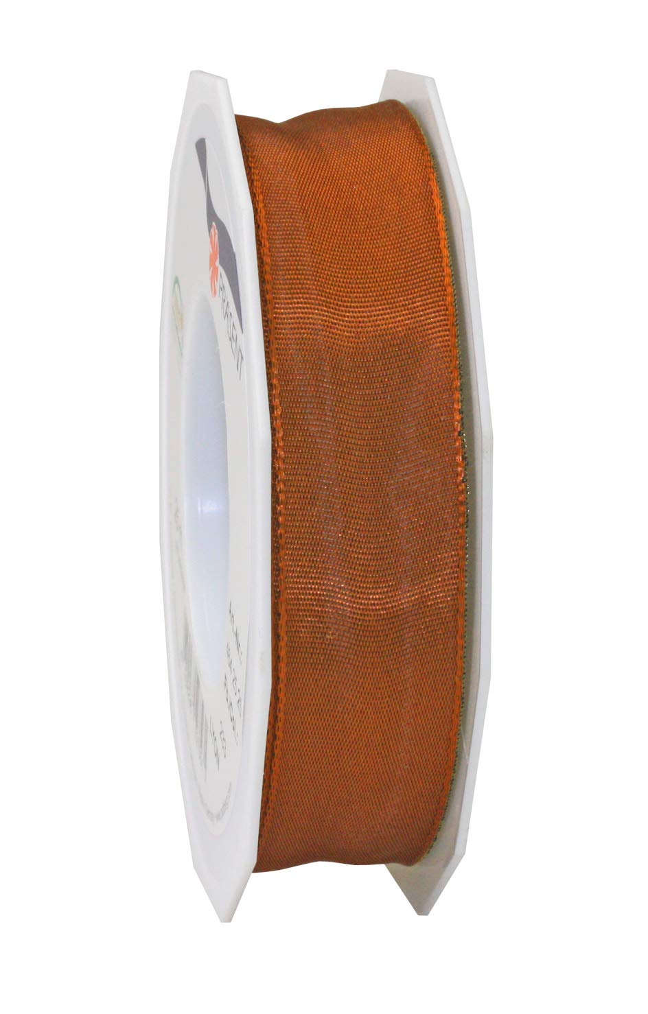 Präsent - Lyon Wired Taffeta Ribbon Cinnamon 25 mm Width, 25 m Length — image 1