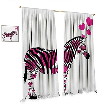 Amazon Com Pink Zebra Decor Curtains By Zebra In Love Figure With