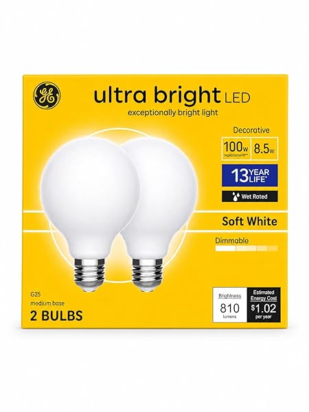 SOFT WHITE LED VANITY BULBS, 100W EQUIVALENT, DIMMABLE,...