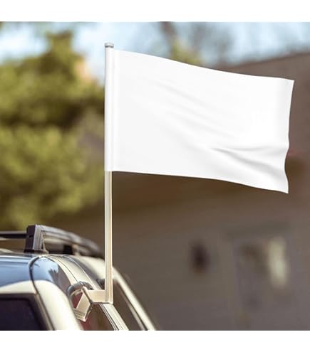 SUPVOX Diy Car Flag Heat Transfer Blank, Double-Sided White