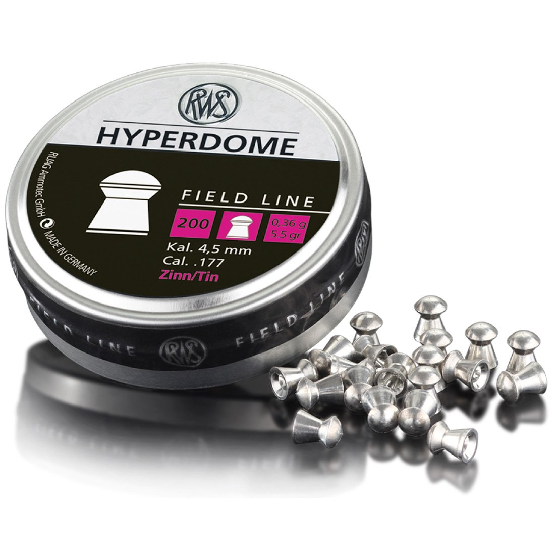 RWS HyperDome Tin .177 4.5mm Non Lead Air Rifle Gun Pellets 200 Airgun Target Pest Control 231 81 62