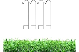 MTB SUPPLY MTB Shepherds Hook 35 Inch by 9.5 Inch, Black, Pack of 4,Strong Rust Resistant Steel for Hanging Planter